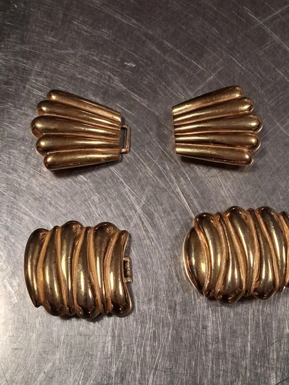 2 vintage deco belt buckles